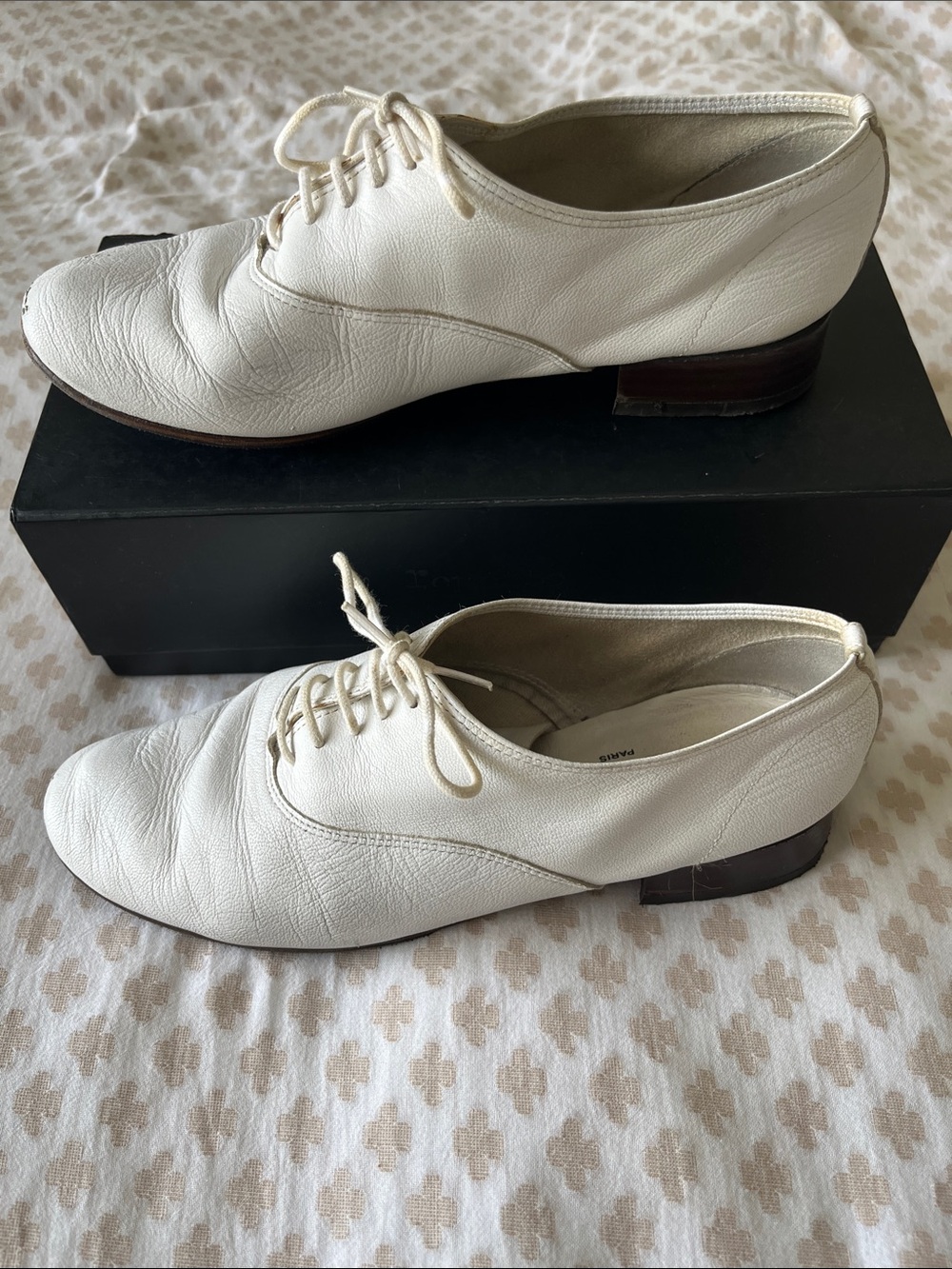 Repetto zizi white Leather Lace-Up Oxfords ballet 39 (US 8) - Picture 6 of 11